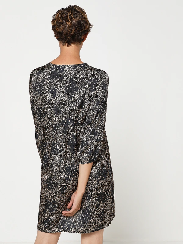 Robe Courte Satinée - Noir 2 Robe Courte Satinée - Noir – Image 2