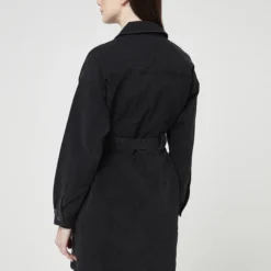 Vila Robe Chemisier En Black Denim Stretch - Gris -Promos Sublisca Magasin 001009894 001 V2 T4