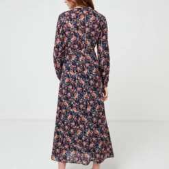 Robe En Voile Imprimé - Bleu Marine -Promos Sublisca Magasin 001011285 001 V2 T4