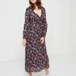 Robe En Voile Imprimé - Bleu Marine -Promos Sublisca Magasin 001011285 001 V4 T4