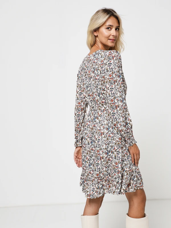 Robe Inspiration Cache Cœur Ceinturé - Ecru 2 Robe Inspiration Cache Cœur Ceinturé - Ecru – Image 2