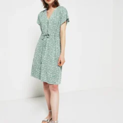 Robe Cache-cœur Imprimé Liberty - Vert -Promos Sublisca Magasin 001011294 001 V3 T4