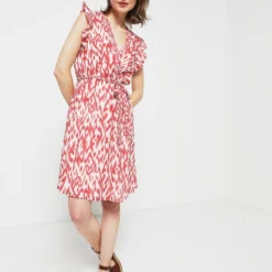 Robe Cache-cœur Imprimé Ethnique - Brique -Promos Sublisca Magasin 001011322 001 V3 T4