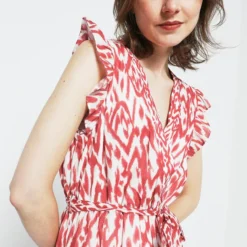 Robe Cache-cœur Imprimé Ethnique - Brique -Promos Sublisca Magasin 001011322 001 V4 T4