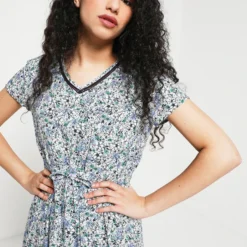 Robe Longue Liberty À Manches Courtes - Lilas -Promos Sublisca Magasin 001011331 001 V3 T4