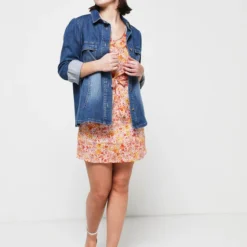 Robe Courte Liberty En Voile De Coton - Orange -Promos Sublisca Magasin 001011335 001 V3 T4