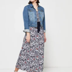 Robe Longue À Imprimé Floral - Blanc -Promos Sublisca Magasin 001011336 001 V3 T4