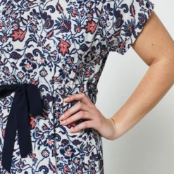 Robe Longue À Imprimé Floral - Blanc -Promos Sublisca Magasin 001011336 001 V4 T4