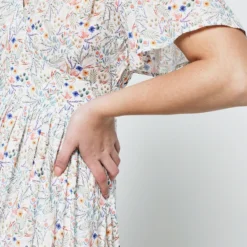 Robe Empire Imprimé Floral - Blanc -Promos Sublisca Magasin 001011338 001 V3 T4