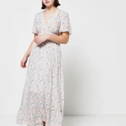 Robe Empire Imprimé Floral - Blanc -Promos Sublisca Magasin 001011338 001 V4 T4