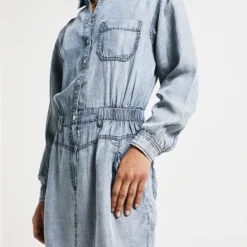 Ikks Robe En Lyocell Inspiration Denim - Gris Bleu -Promos Sublisca Magasin 001011349 001 V4 T4