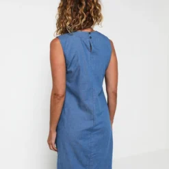 Robe Chasuble Sans Manche Esprit Jean - Bleu -Promos Sublisca Magasin 001011358 001 V2 T4