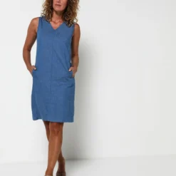 Robe Chasuble Sans Manche Esprit Jean - Bleu -Promos Sublisca Magasin 001011358 001 V3 T4
