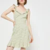 Guess Robe Volantée En Broderie Anglaise - Vert Kaki