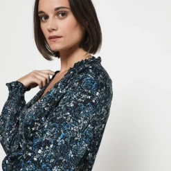 Vila Robe Cache-cœur Imprimée - Noir