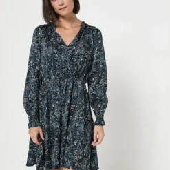 Vila Robe Cache-cœur Imprimée - Noir -Promos Sublisca Magasin 001011403 001 V4 T4