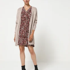 Robe Imprimée À Manches Longues Et Taille Haute - Rouge -Promos Sublisca Magasin 001011420 001 V3 T4