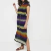 Robe Longue, Imprimé Rainbow - Violet