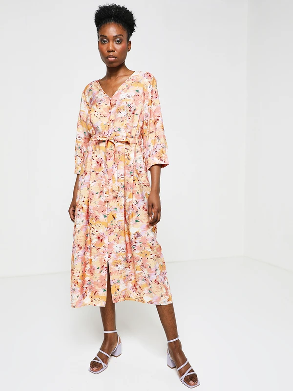 Vila Robe Blousante Boutonnée - Rose 1 Vila Robe Blousante Boutonnée - Rose