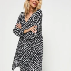 Comma Robe Boutonnée À Imprimé Néo Floral - Bleu Marine