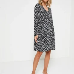 Comma Robe Boutonnée À Imprimé Néo Floral - Bleu Marine -Promos Sublisca Magasin 001011459 001 V3 T4