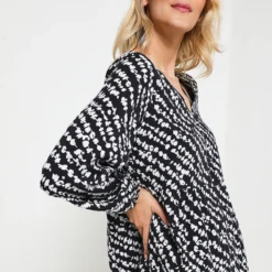 Comma Robe Boutonnée À Imprimé Néo Floral - Bleu Marine -Promos Sublisca Magasin 001011459 001 V4 T4