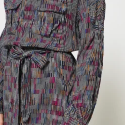 Vila Robe Fluide Imprimé Pied-de-poule Fantaisie - Ecru -Promos Sublisca Magasin 001011779 001 V4 T4