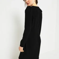 MORGAN Robe Esprit Portefeuille En Crêpe Texturée - Noir -Promos Sublisca Magasin 001011805 001 V4 T4