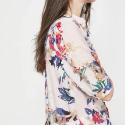 Robe Blousante Imprimée À Étages Volantés - Rose -Promos Sublisca Magasin 001011814 001 V4 T4