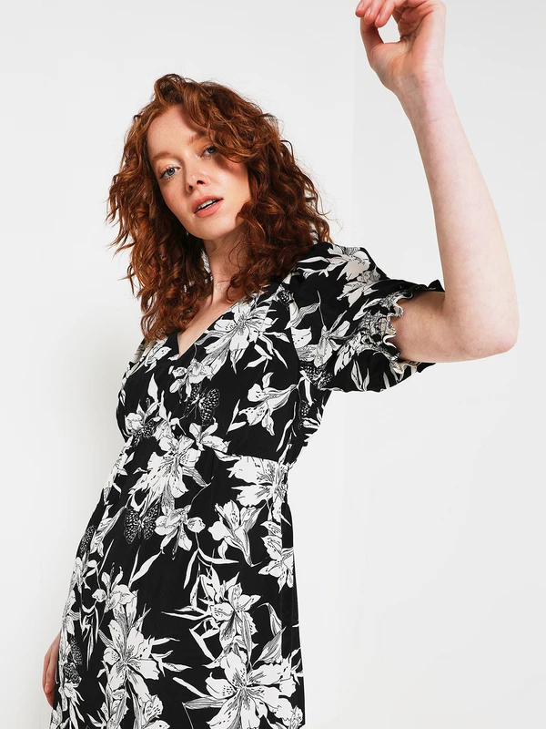 Ikks Robe Crêpe Léger Imprimé Fleurs - Ecru 4 Ikks Robe Crêpe Léger Imprimé Fleurs - Ecru – Image 4