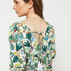 Molly Bracken Robe Motif Tropical - Blanc -Promos Sublisca Magasin 001011843 001 V4 T4