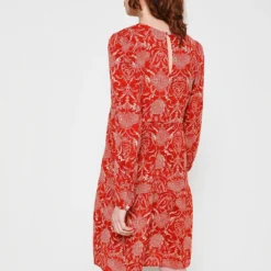 Robe Courte Taille Haute Imprimée - Orange 5 Robe Courte Taille Haute Imprimée - Orange -Promos Sublisca Magasin 001011888 001 V2 T4