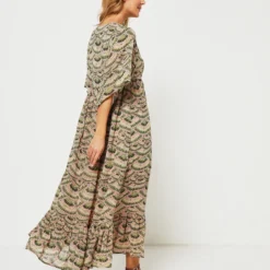 Molly Bracken Robe Longue Bohême - Vert Kaki -Promos Sublisca Magasin 001011901 001 V4 T4