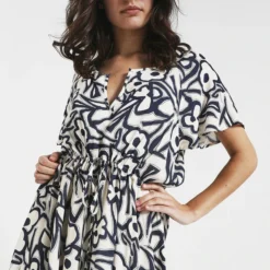 ESPRIT Robe À Imprimé Néo Floral - Ecru -Promos Sublisca Magasin 001011906 001 V4 T4