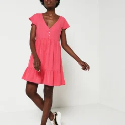 Robe Col V Only - Corail -Promos Sublisca Magasin 001011962 001 V3 T4