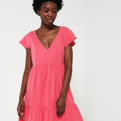 Robe Col V Only - Corail -Promos Sublisca Magasin 001011962 001 V4 T4