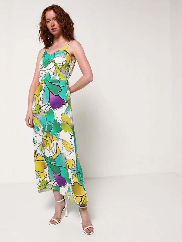 Robe Longue Imprimée - Vert 1 Robe Longue Imprimée - Vert