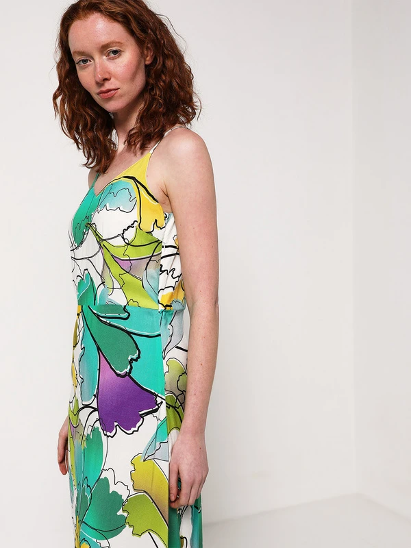 Robe Longue Imprimée - Vert 3 Robe Longue Imprimée - Vert – Image 3