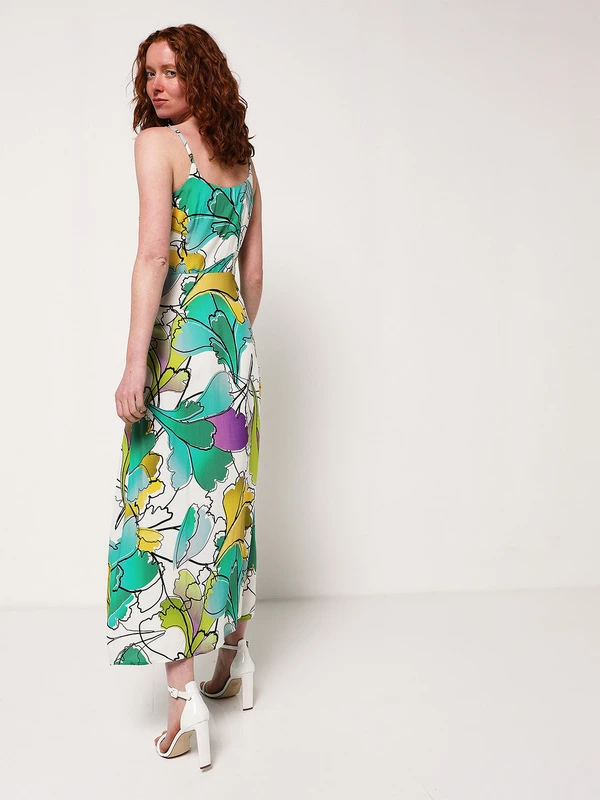 Robe Longue Imprimée - Vert 4 Robe Longue Imprimée - Vert – Image 4
