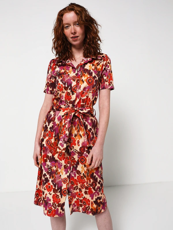 Robe Chemise Avec Ceinture À Nouer - Ecru 1 Robe Chemise Avec Ceinture À Nouer - Ecru