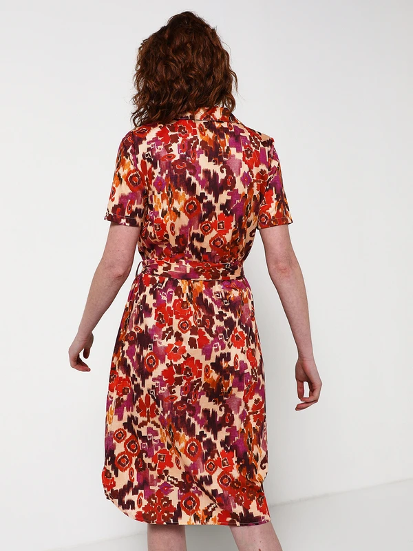 Robe Chemise Avec Ceinture À Nouer - Ecru 2 Robe Chemise Avec Ceinture À Nouer - Ecru – Image 2