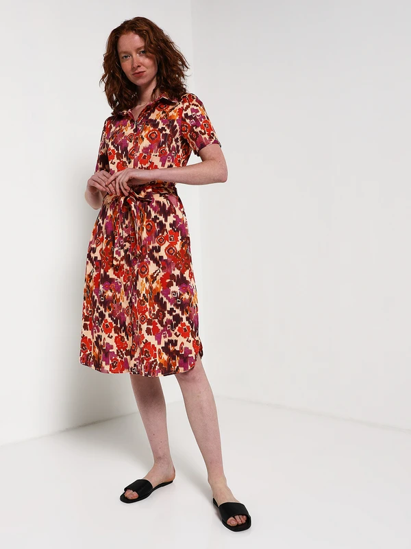 Robe Chemise Avec Ceinture À Nouer - Ecru 3 Robe Chemise Avec Ceinture À Nouer - Ecru – Image 3