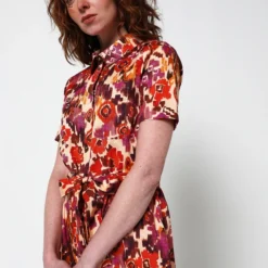 Robe Chemise Avec Ceinture À Nouer - Ecru 7 Robe Chemise Avec Ceinture À Nouer - Ecru -Promos Sublisca Magasin 001011966 001 V4 T4