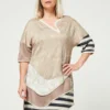 Robe En Jersey Jacquard Lamé - Camel