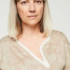 Robe En Jersey Jacquard Lamé - Camel -Promos Sublisca Magasin 001011972 001 V4 T4