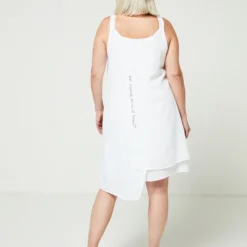 Robe Évasée À Bretelles - Blanc -Promos Sublisca Magasin 001012011 001 V4 T4