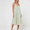 Vero Moda Robe À Bretelles Coupe Ample Imprimée Fleurs - Ecru