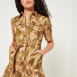 Desigual Robe Saharienne Imprimée Jungle - Jaune -Promos Sublisca Magasin 001012031 001 V4 T4