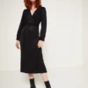 Robe Lurex Fendue Sur Le Côté - Noir