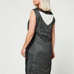 Robe En Tissu Denim Détails Fantaisie - Gris 5 Robe En Tissu Denim Détails Fantaisie - Gris -Promos Sublisca Magasin 001012036 001 V2 T4